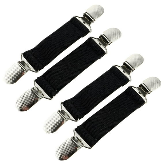 Stainless Mitten Clips Elastic for Kids Black