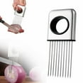 thumbnail image 1 of Stainless Onion Slice Holder Upgraded Onion Holder for Slicing Multifunctional Onion Chopper Cutter Loose Meat Pin Vegetable Slicer for Lemon Potato Tomato, 1 of 8