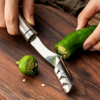 Stainless Pepper Core Remover Jalapeno Pepper Corer Tool Deseeder Sharp Edge Kitchen Gadget Seed Remover Dishwasher Slice Off Vegetables Tops For Barbecue