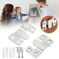 thumbnail image 1 of Stainless Picture Hanging Bracket Flush Mount Large Photo Frame Hook, Furniture Connector Headboard Wall Hanger Bradem, 1 of 9