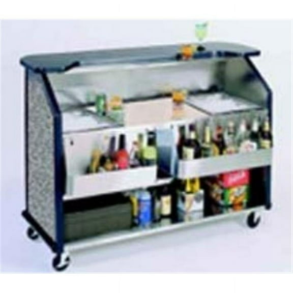 Stainless Portable Bar with- 2 speed rail and- 2 ice bin
