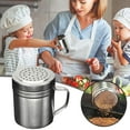 thumbnail image 1 of Seasoning Box Stainless Powder Shaker With Handle And Multi Function Mesh Powder Sieve For Outdoor Bbq Seasoning Bottle,Silver Kitchen Seasoning Box, 1 of 6