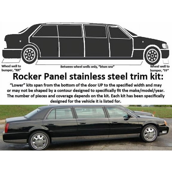 Stainless Rocker Panel Trim 10Pc Fits 2006-2011 Cadillac DTS TH40239 QAA