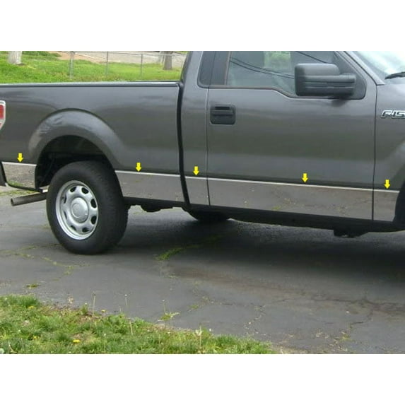 Stainless Rocker Panel Trim 10Pc Fits 2009-2014 Ford F-150 TH49308 QAA