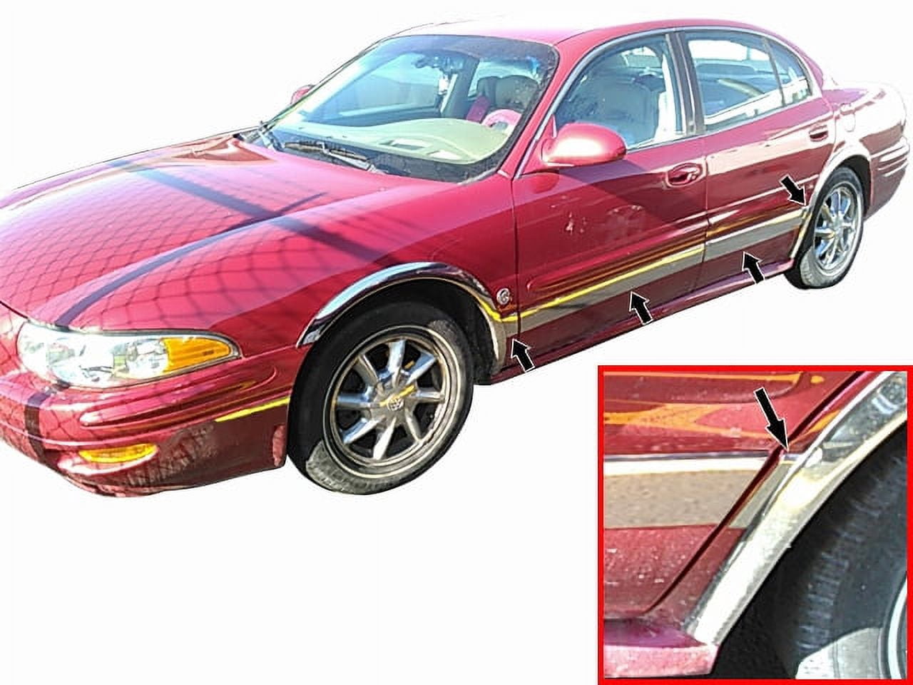 Stainless Rocker Panel Trim 8Pc Fits 2000-2005 Buick LeSabre TH40565 ...