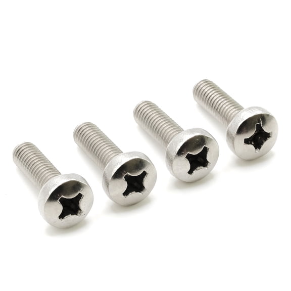 Stainless Screws for Toyota M6-1.0 x 20mm License Plates (Set of 4, Silver, Rear)