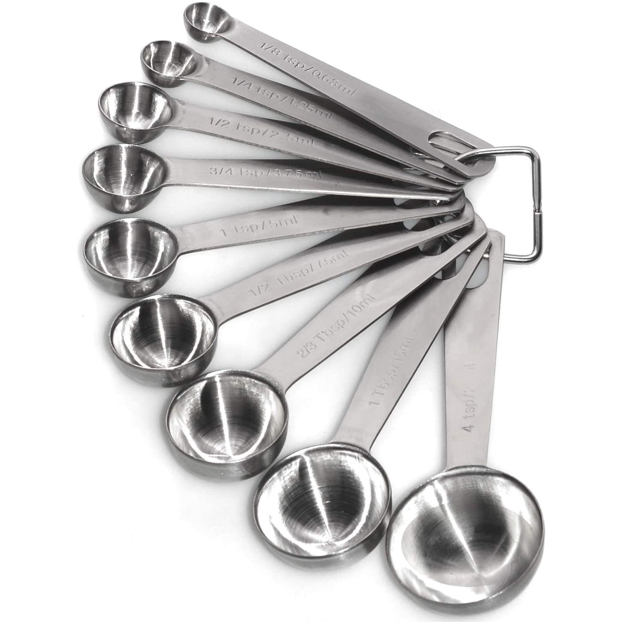 vintage set of 4 metal measuring spoons 1/4, 1/2, 1tsp 1 tbs