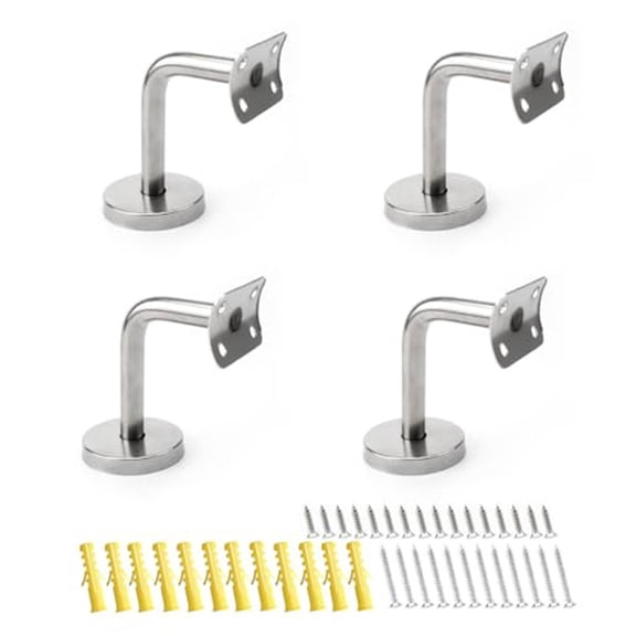 Stainless Stair Steel Handrail Brackets , Easy Install, 4-Pack For Railings,