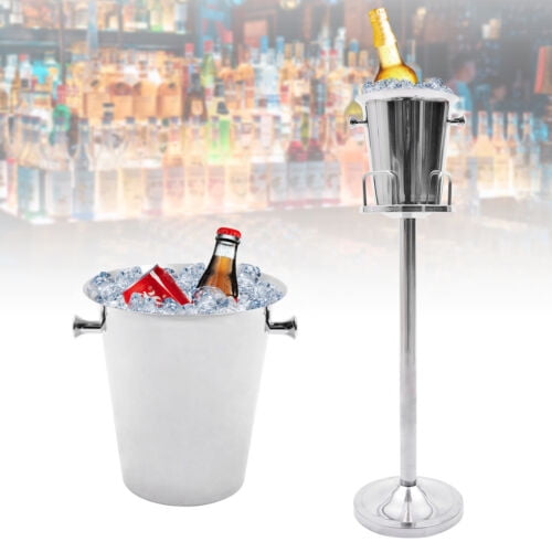 Stainless Standing Ice Bucket Wine Bucket on Stand Champagne Beer Club Bar Party
