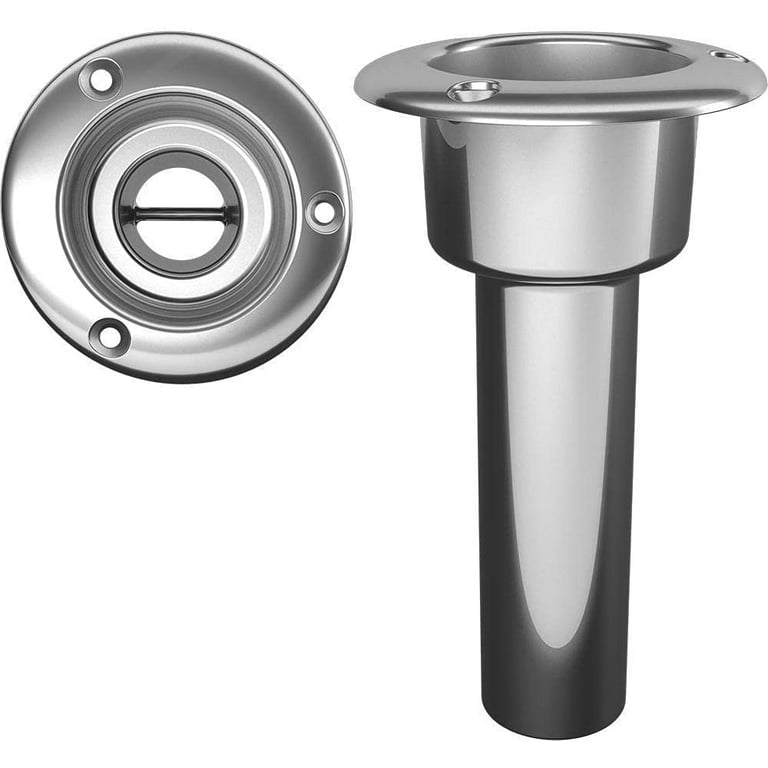 Stainless Steel 0 Rod & Cup Holder - Open - Round Top