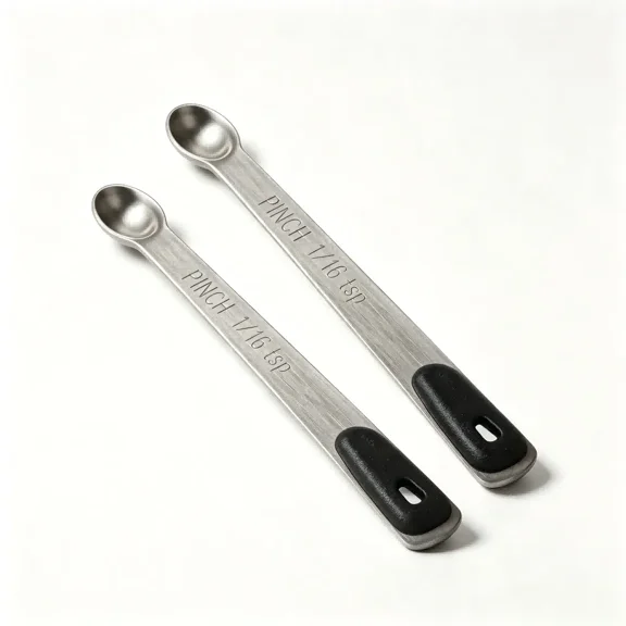 Stainless Steel 1/16 Teaspoon Measuring Spoon with Silicone Handle, Precision Mini Kitchen Measuring Scoop, Set of 2