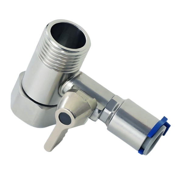 Stainless Steel 1/2" x 1/2" x 3/8" Tee Stop Valve, Water Supply Adapter for RO Water Filters, Coffee Brewers, Ice Makers and Refrigerator PE Water Line Splitters