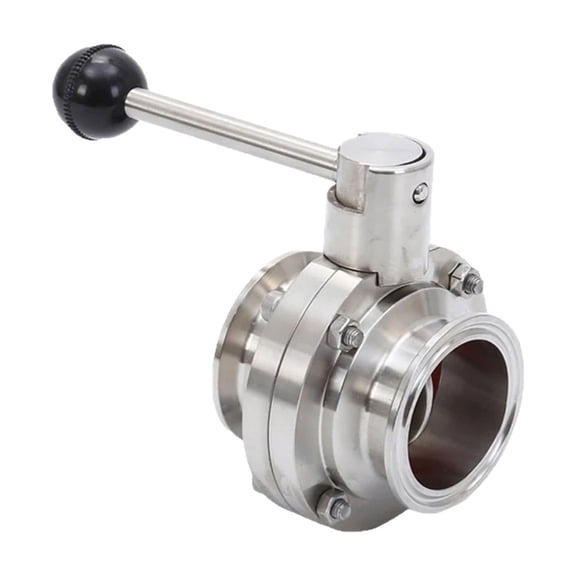 Stainless Steel 1.5" Sanitary Butterfly Valves with Pull Handle Shut Off Controller for Milk, Beer, Industries