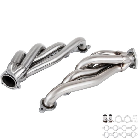 Stainless Steel 1.75 Inch Shorty Turbo Exhaust Header Set for Chevy LS1 LS2 LS3 LS6 LS10 Engine Swap SUV Truck Car