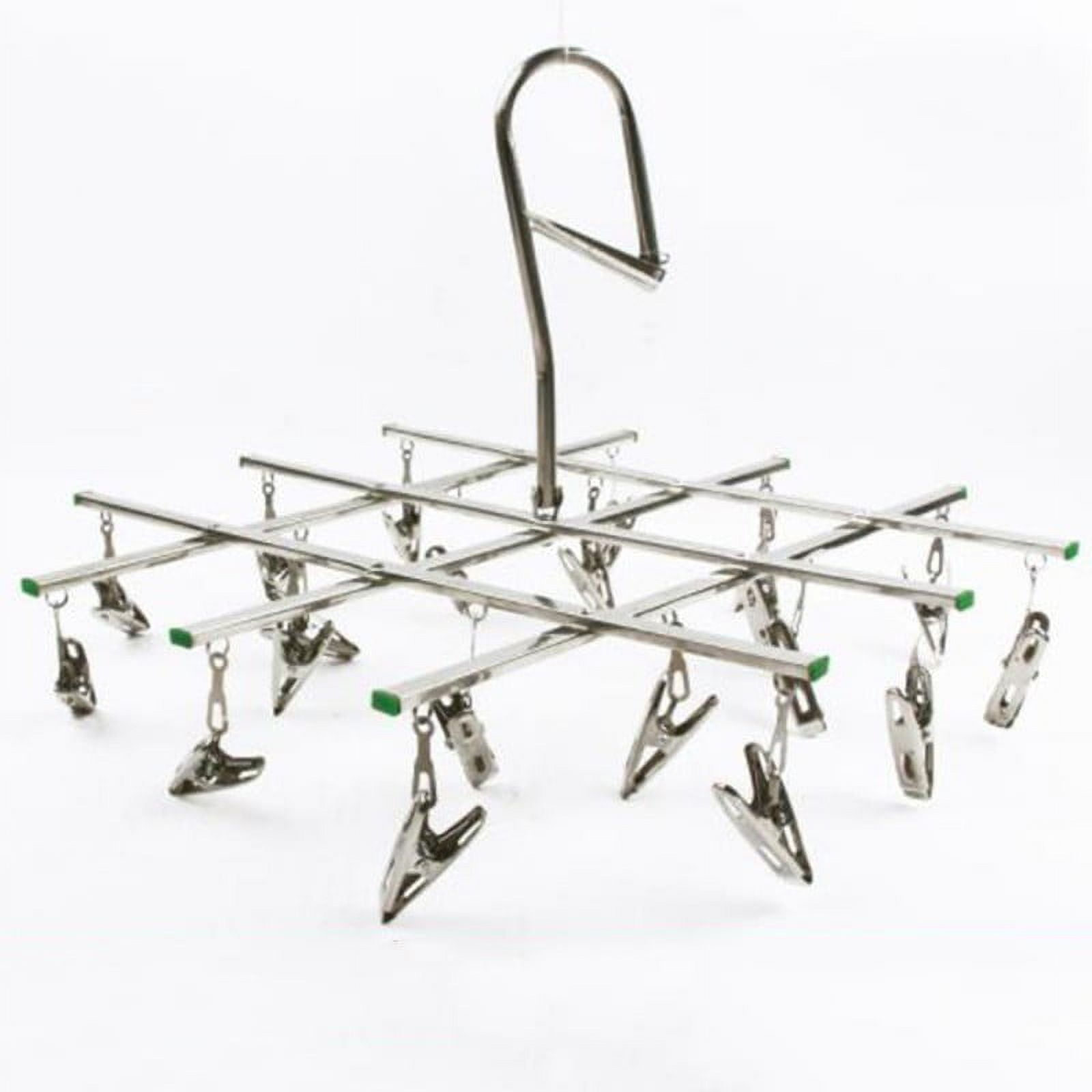 Stainless Steel 10/20 Clips Folding Underwear Sock Laundry Hanger Drying Rack, 20Clips