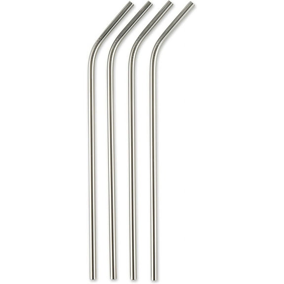 Stainless Steel 10.5" Drink Straws, 4 Count | 5mm Fits Most Tumblers| Reusable & Durable | For Smoothies, Frappes, Sodas, Tea & More | Dishwasher Safe