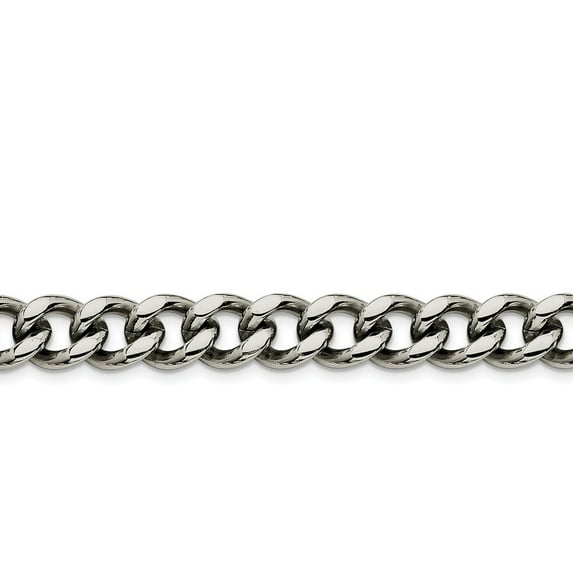 Stainless Steel 11.50mm 24inch Curb Chain Necklace - 24 Inch