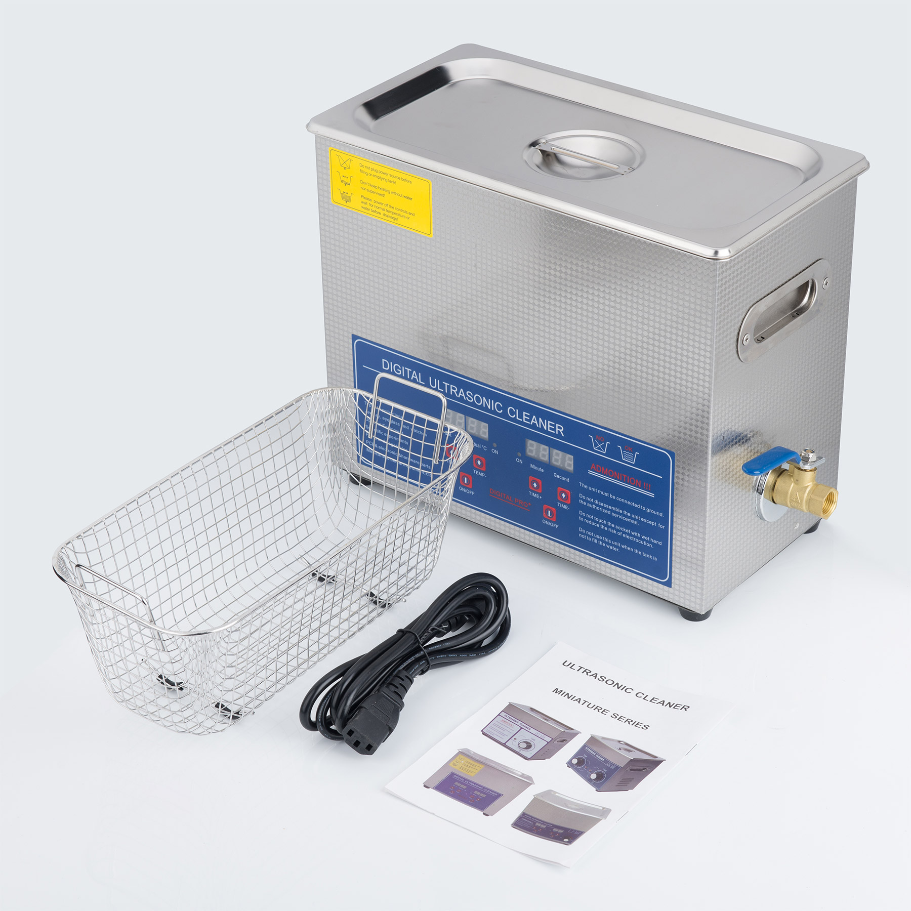 Stainless Steel 110V Ultrasonic Cleaner 1.6 Gal. (6L) w/ Heater & Digital Timer