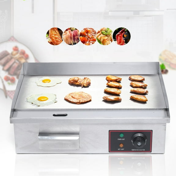 Stainless Steel 110v / 60Hz 1.6kw Electric Griddle Portable Flat Top Outdoor Cooking BBQ Grill Table Stove