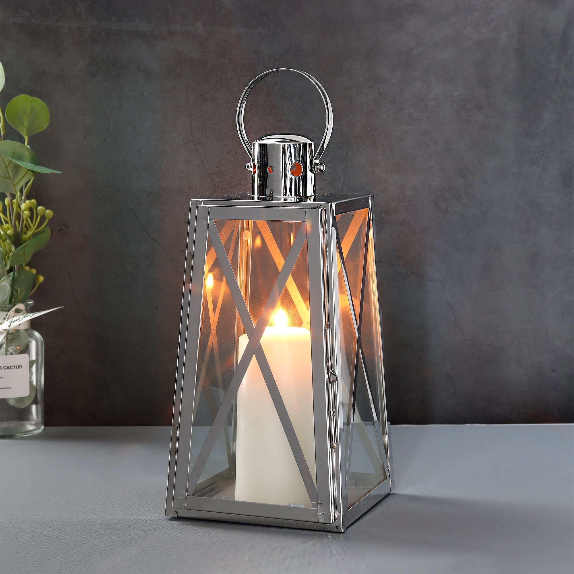 Outdoor Metal Candle Lanterns & Patio Lanterns | Walmart | Silver