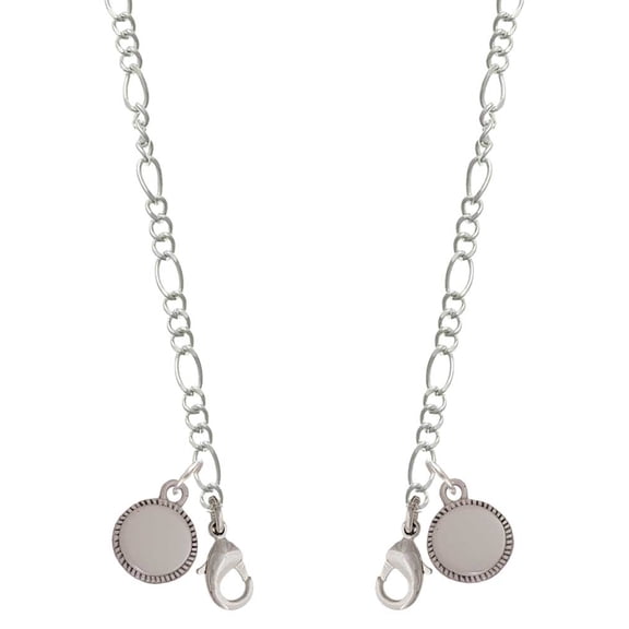 Stainless Steel 12mm Blank Disc with Flange - Silvertone Face Mask Necklace