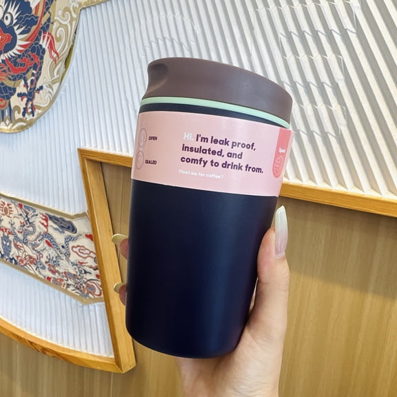 Stainless Steel 12oz Insulated Coffee Cup | Reusable, Vibrant Colors (Pink, Blue, Purple, White) | Hand Wash Only, Perfect for Hot & Cold Beverages, Travel Mug with Lid