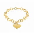 thumbnail image 1 of Personalized Heart Charm Chain Link Bracelet, Gold Tone Stainless Steel, Adjustable Length Jewelry Bracelet Gold, 1 of 6