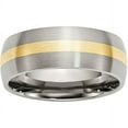 thumbnail image 1 of Stainless Steel 14k Yellow Inlay 8mm Brushed Band, 1 of 9