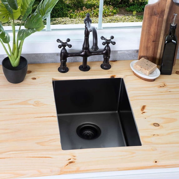 Stainless Steel 15 Inch Single Bowl Undermount Kitchen Sink