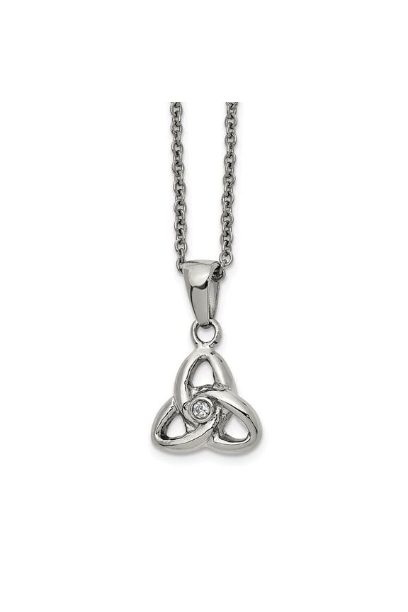 Stainless Steel 16+1 inch ext Polished With Preciosa Crystal Knot Necklace; 16 inch; for Adults and Teens; for Women and Men