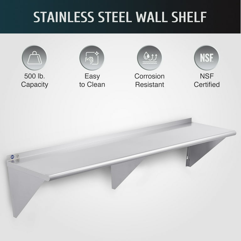 Stainless Steel Multipurpose Kitchen Rack, Wall Mount