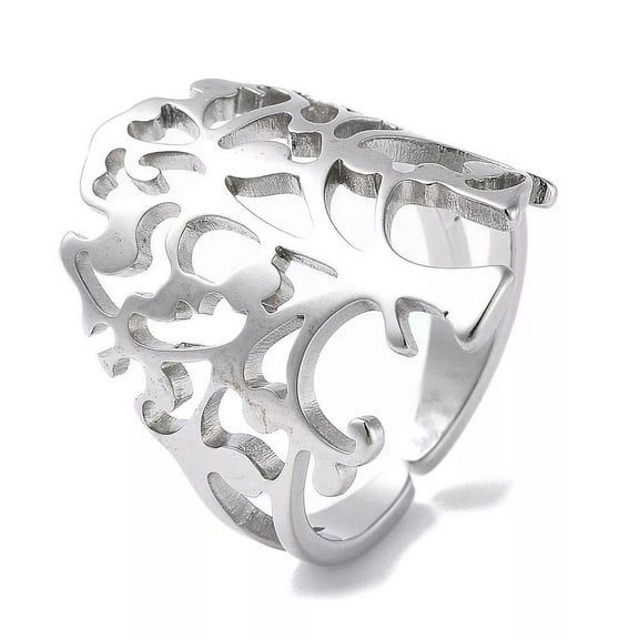 Stainless Steel 18K Gold Plated Adjustable Ring Tree Of Life Gold Silver R41