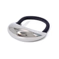 thumbnail image 1 of Stainless Steel 18K PVD Gold Compact Moon Hair Cuff Hair Ties, Fashion Ponytail Cuff Hairties No Damage, Women Ponytail Holders Elastic Hair Bands,Geometric Hair Accessories (Silver), 1 of 9