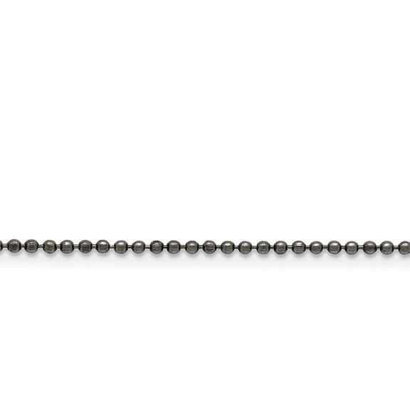 Stainless Steel 2.00 mm Beaded Ball Antiqued Chain Necklace - 24 Inch