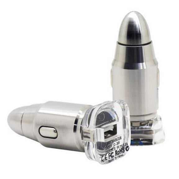 Stainless Steel 2.1Amp Rapid Car Charger Socket 1-Port USB Compatible With iPod Touch 5 4th Gen Nano 7th Gen, iPad Pro 9.7 12.9 10.5, Mini 4 3 2, Air 2