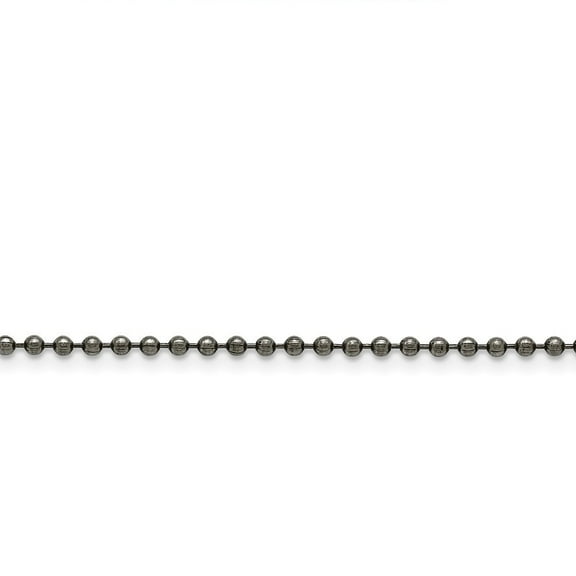 Stainless Steel 2.40 mm Beaded Ball Antiqued Chain Necklace - 24 Inch