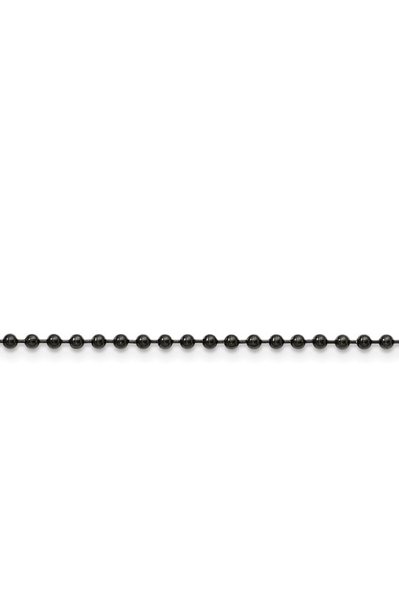 Stainless Steel 2.4mm Ip Black-plated 24inch Ball Chain Necklace - 24 Inch