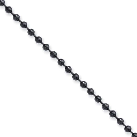Stainless Steel 2.4mm Ip Black-plated 30in Ball Chain Necklace