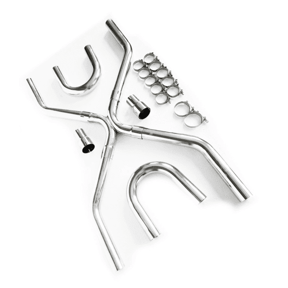 Stainless Steel 2.5" Exhaust Builder X-Pipe Tubing Kit,Universal Exhaust Pipe Kit,Ideal For Ls Engine Swaps