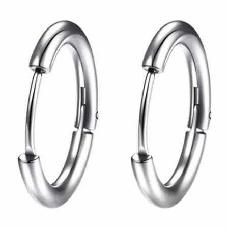 Stainless Steel 2.5mm 10 Gauge Silver Huggie Hoop Earrings Unisex Women Men 23mm E9
