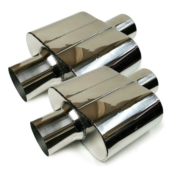 Colt Exhaust Stainless Steel Single Chamber Performance Race Muffler 2-Pack 2.5" ID/OD x 13" Universal Fit