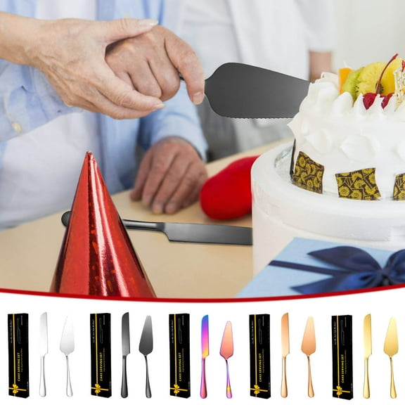 Stainless Steel 2-Piece Cake Serving Set - Mirror Polished Knife and Server - Elegant Cutlery for Weddings, Parties, and Special Occasions - Rust-Resistant, Durable, and Dishwasher Safe