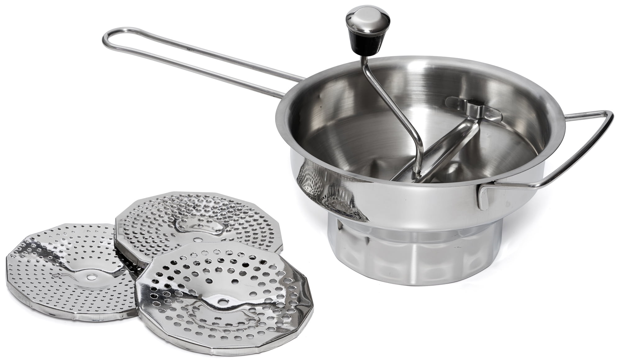 Stainless Steel 2Quart Food Mill With 3 Discs HeavyDuty Kitchen