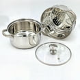 Stainless Steel 2 Tier Momos Maker & Steamer Pot Set With Glass Lid