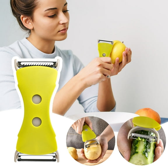 Stainless Steel 2-in-1 Peeling Knife | Double-Headed Fruit & Vegetable Peeler & Grater | Serrated & Flat Blade Kitchen Tool | 1-Piece