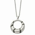thumbnail image 1 of Stainless Steel 20 inch Antiqued and Brushed Crystal Circle Necklace; 20 inch; for Adults and Teens; for Women and Men, 1 of 4
