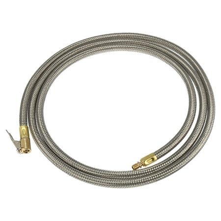 Stainless Steel 200cm Air Chuck Inflator Compressor Pump Extension Hose for Car Motorbike Quick Connect
