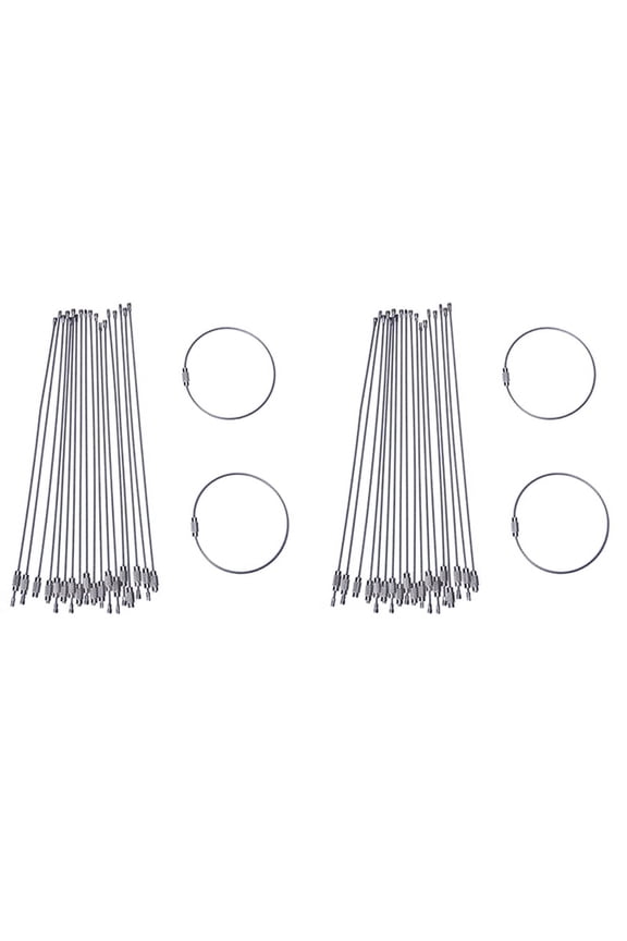 Stainless Steel 20cm Wire Keychain Cable Key Ring (100Pcs)