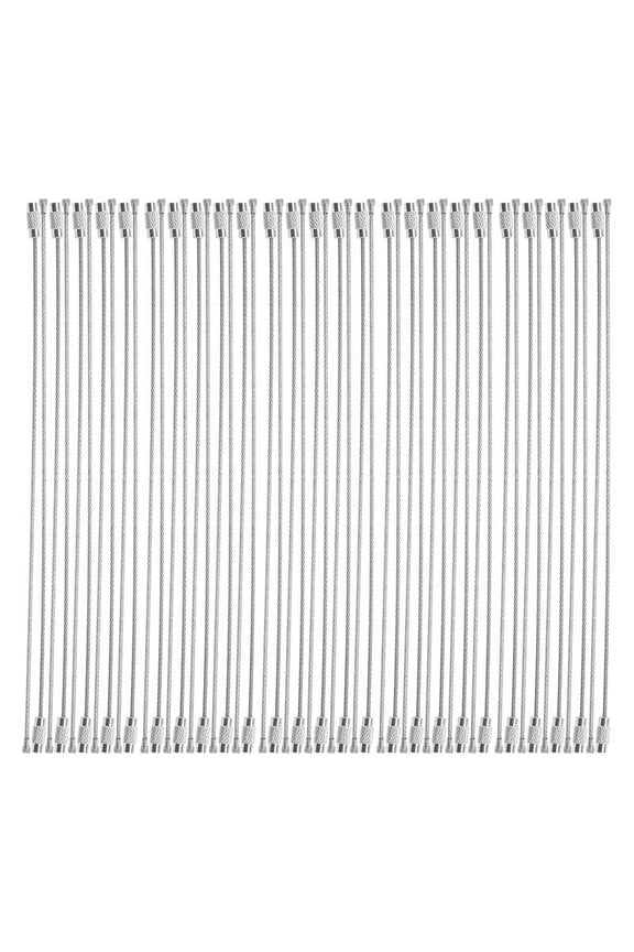 Stainless Steel 20cm Wire Keychain Cable Key Ring (50pcs)