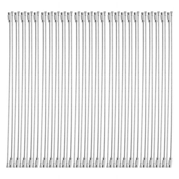 Stainless Steel 20cm Wire Keychain Cable Key Ring (50pcs)